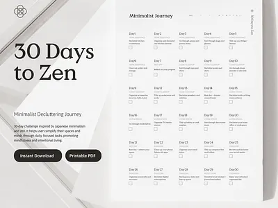 30 Days to Zen: A Minimalist Decluttering Journey 30 days to zen