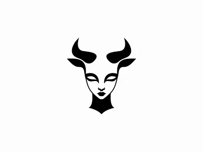 Minimalist Faun Woman Logo beauty branding design fantasy fashion faun gaming girl horns icon identity illustration logo mark minimalist mystical symbol symmetry vector woman