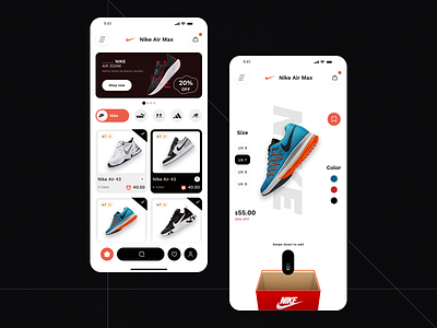 Nike - Mobile App Design Concept app design concept e commerce mobile app nike nike concept app nike shoes online shoes app shoes shoes store ui ux