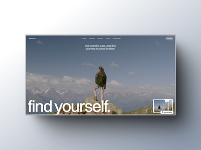 Wander into UI Design: A Hero Banner Backpacker Journey design framer graphic design hero banner portfolio redesign ui uiux user experience user interface visual web design