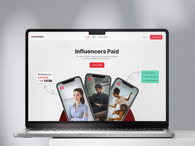 RightBack - Communication Platform Landing Page best landing page software chat interface chat website dipu paul influencer message app networking platform product design social link hub