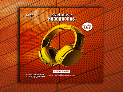 Headphone social media post design accessories advertising banner brand identity branding design graphic graphic design headphone marketing modern social media post design poster social media post social media post marketing social media post template sound typography web banner web flyer