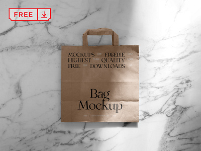 Kraft Paper Shopping Bag with Receipt Mockup - Free Download