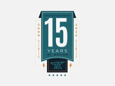 Zach Oldham Design Anniversary Mark anniversary badge banner branding commermorative illustration logo texas