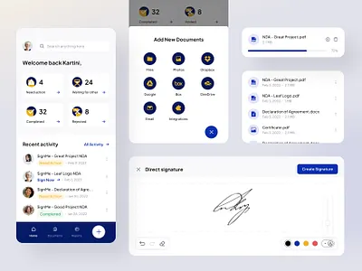 Digital Sign App documents fireart fireart studio mobile online sign ui ux