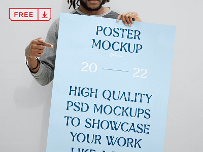 Free Huge Poster with Men Mockup branding design download free freebie identity illustration logo mockup mockups poster psd template typography