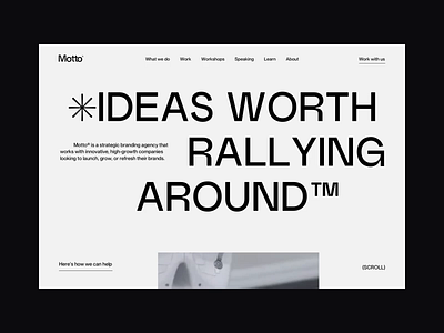 Motto animation clean desig page typography ui ux web website