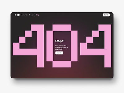 Daily UI #8 - 404 Page Design 404 dailyui design error finance interface neobank page ui ux website