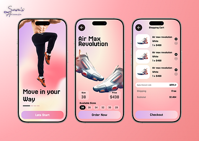 KicksKart – "Step Into Style!" 3d airmax animation design figma footwear graphic design inspiration nike puma shoes ui ux