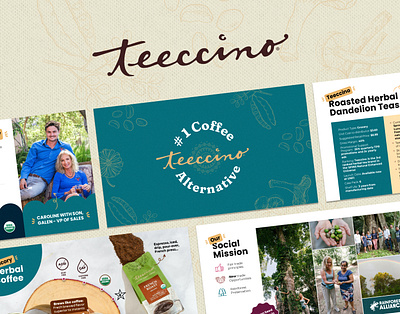 Sales Deck Design for Teeccino branding design figma graphic design healthylifestyle herbal lifestyle minimal natural powerpoint presentation sales presentation