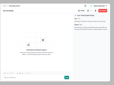 Alpaca Health - Never write a session note again. ai assistant ai note assistant appointment appointment manage dashboard doctor transcripts health saas health saas software live recording medical saas medical saas software meetings notes product design record session saas session record transcript ui ux