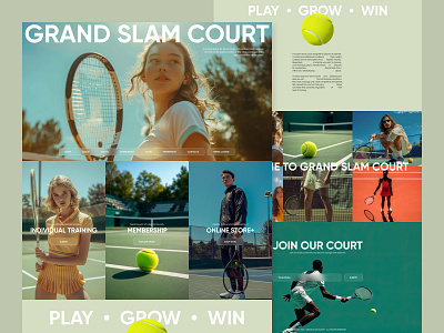 Sport Website Design design landing modern slam sport tennis ui ux web website