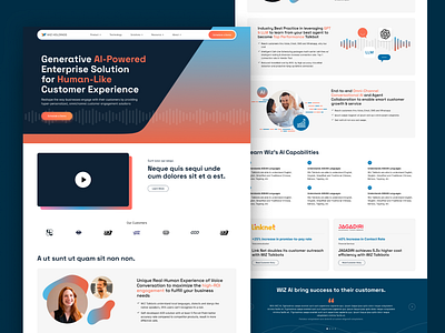 Wiz AI, Customer Experience homepgae aivocie landingpage voice webpage
