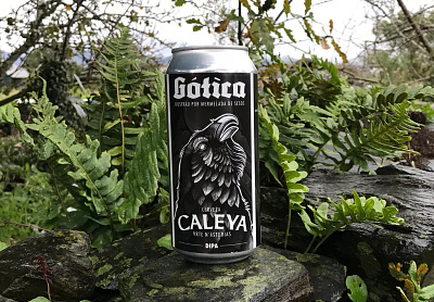 Caleya Gótica beer label beer blackwork can label horror illustration packaging