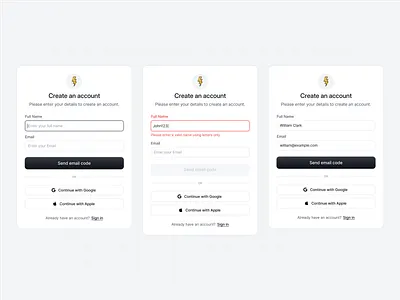 User Signup Validation UI account creation form ui error form validation input validation password validation sign up form sign up page design sign up ui signup signup design signup designs signup form designs signup form options signup form projects signup forms signup ui user flow user signup validation ui