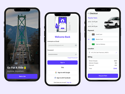 Car Rental Mobile App Design app app design app ui booking app car rent car rental mobile app design creative design dribbble dribbble design figma inspirtaion mobile app travel app ux trend ux ui visual design