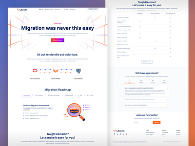 Migration Page, database platform, webpage ai database landingpage ui webpage