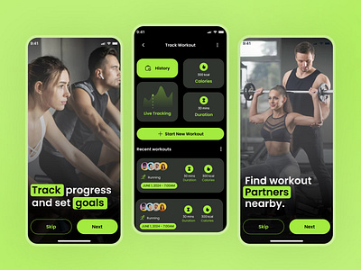 FitTrack App UI Design fitnessgoals