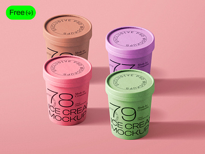 😍 Free Carton Ice Cream Cup Mockups dessert food packaging free free mockup freebies graphicdesign ice cream mockup ice cream package packaging mockups paper ice cream pack plastic cup