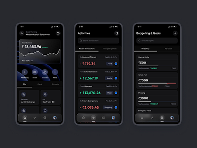 Personal Finance Management App budget tracking app finance management mobile ui personal finance