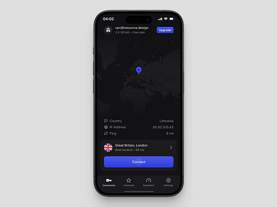 VPN connection animation animation connection dark ios map mobile app motion vpn