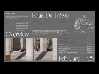 Palais De Tokyo – Overview Layout art direction design graphic design grid layout minimal typography ux web