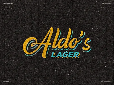 Aldo's Lager alcohol bar beer branding brewery craft beer design drink font graphic design grunge logo logotype print pub retro script texture typography vintage