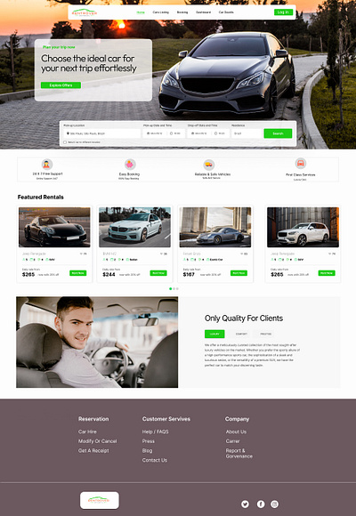 Rentrover website landing page rentrover web ui ux web design website landing page