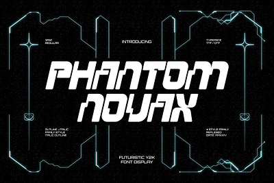 Phantom Novax-Futuristic Y2k Family bold design font futurism futuristic letters retro style type typography y2k ypeface