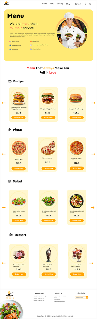 food web food website design landing page uin ux