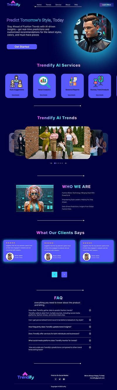 trendify website design ai website ui ux web landing page