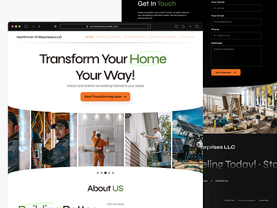 Modern Home Remodeling Website Design clean ui construction website creative direction design inspiration figma design home design home improvement home remodeling interior design landing page minimalist design modern design remodeling services uiux ux design webdesign website design