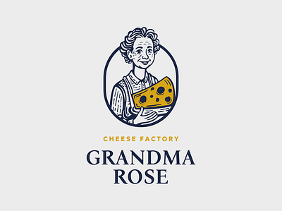 Grandma Rose brand cheese design factory graphic design identity illustration logo logotype vector