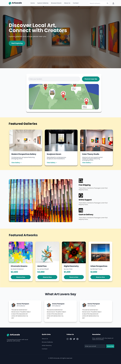 an Art Work Gallery website design practice in figma. 😊 design figma ui ux website