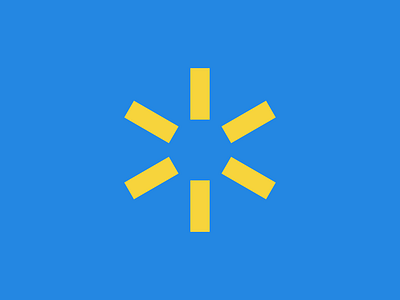 Walmart logo redesign concept. abstract logo asterisk logo blue logo geometric logo logo concept logomark minimal minimalist minimalist logo modernism modernist modernist logo star logo walmart walmart logo walmart redesign yellow logo