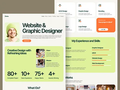 Zorox - Website & Graphic Designer Portfolio branding cv design designer graphic idea inspiration interface personal portfolio resume ui ux website