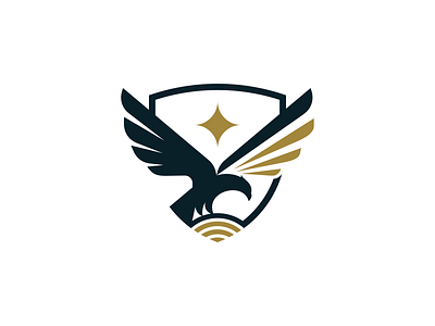 Eagle + Shield + Star Logo (for sale!) animal bird branding defense eagle logo protection security shield star trust vector