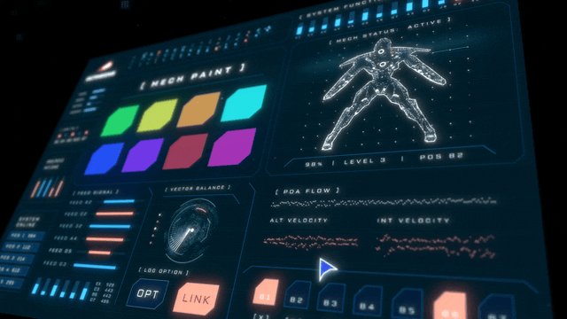 Ultimechs - UX / FUI Animation animation fui hud interface motion motion graphics ui ux
