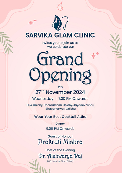 Invitation - Sarvika Glam Clinic branding