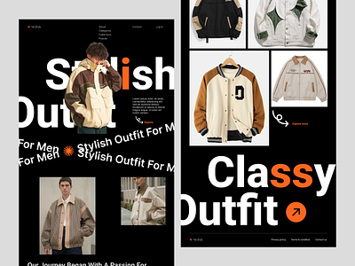 Fashionable Outfit Landing Page fashion landing page popular shot trending ui uiux design web design website website design