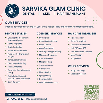 Pamphlet - Sarvika Glam Clinic branding