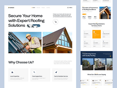 Roofing Contractor Website Design figma website orbizen studio real estate website roofing business roofing contractor roofing website roofing website design ui design ui ux design website designer website mockup design