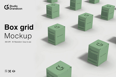 Box grid mockup 4kmockup brandingmockup design minimaldesign mockuptemplate