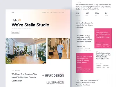 Stella Studio - Creative Agency Website company profile creative digital agency hero landingpage ui design uidesign userinterface ux design uxdesign web design webdesign website