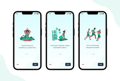 Streamlined Fitness Onboarding design designer fitness flat illustration minimal onboarding ui user journey