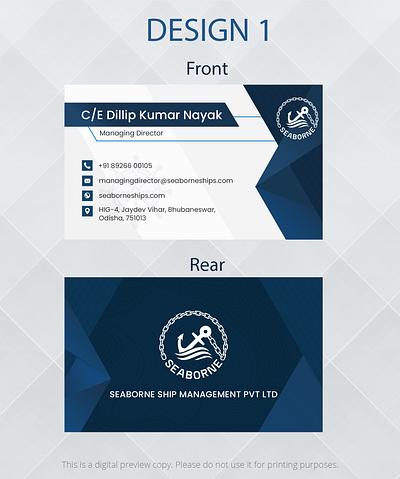 Visiting Card Design - Seaborne branding