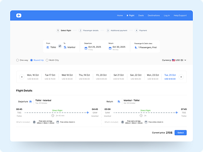 Flight Tickets Booking Web App 3d animation app branding button design figma flight flightickets header illustration indicator landing page logo motion graphics stepper tickets ui ux web