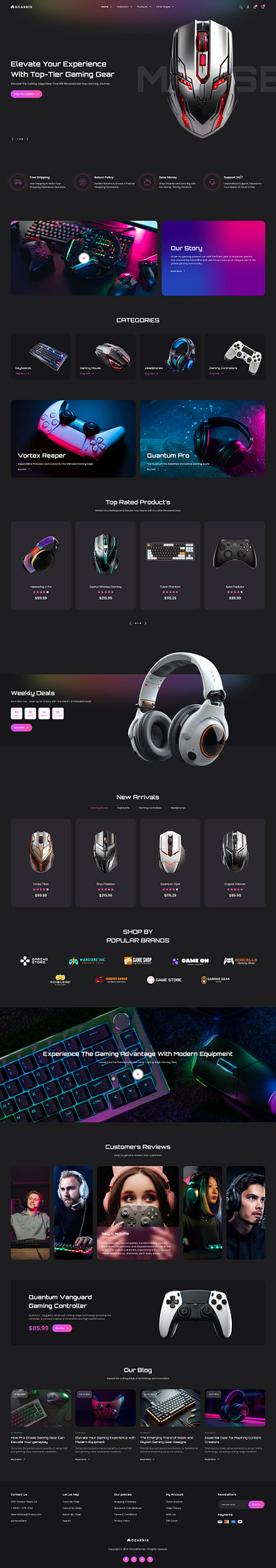 Gearnix - Gaming Gear Tailwind CSS WooCommerce Theme e commerce elementor game game shop game store game website gaming gaming gear gaming gear shop gaming website shopify shopify theme tailwind css web design web development woocommerce woocommerce theme wordpress wordpress theme