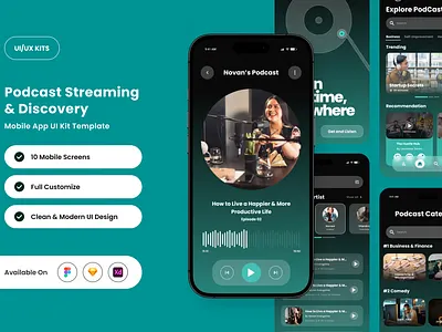 Dive into the World of Podcasts with a Sleek and Engaging UI 🎧✨ 3d animation branding graphic design logo motion graphics ui