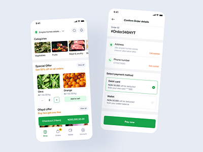 Grocery Shopping App grocery orders shopping ui